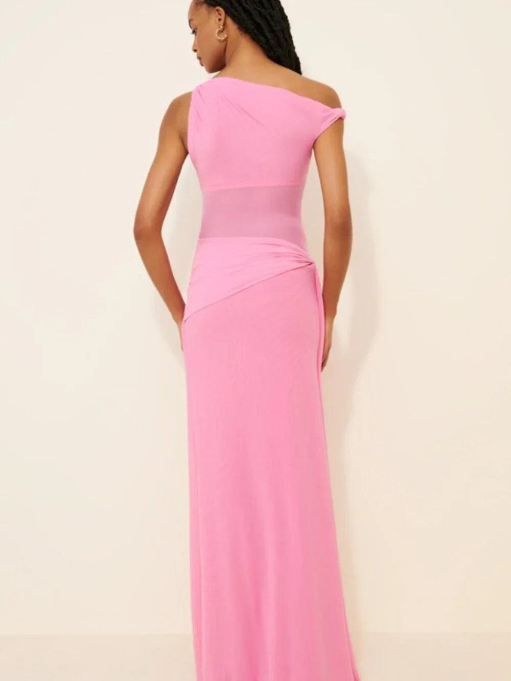 MISHA Pink The Sisal Mesh Maxi Dress Size Medium 38632